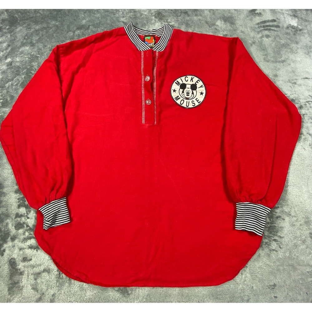 Vintage Mickey Unlimited Sweatshirt Mens Medium‎ Red Crewneck Mickey Mouse 90s *